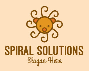 Cute Spiral Bear  logo design