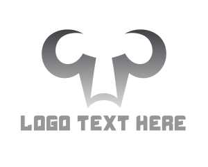 Oxen - Chrome Bull Outline logo design