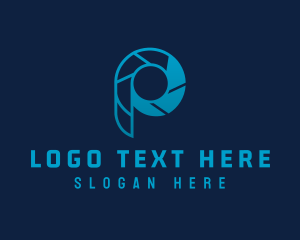 Film - Photography Shutter Letter P logo design