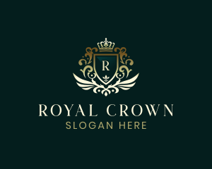 Royal Crest Wing Crown logo design