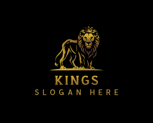 Luxury Crown Lion  logo design