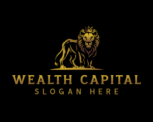 Luxury Crown Lion  logo design