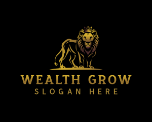 Luxury Crown Lion  logo design