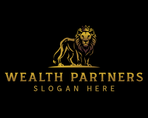 Luxury Crown Lion  logo design