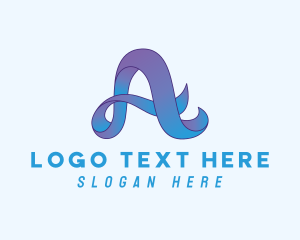 Blue Ribbon Letter A Logo