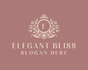 Floral Crown Wedding logo design