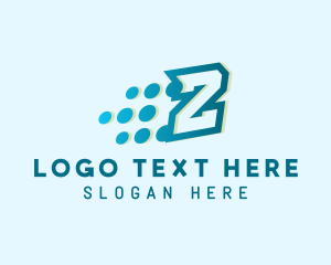 Video Game - Digital Pixels Letter Z logo design