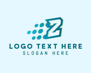 Round - Digital Pixels Letter Z logo design