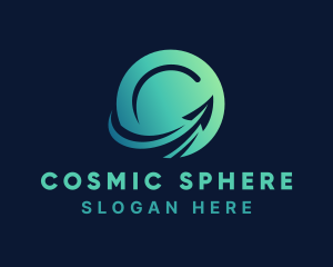 Logistics Arrow Sphere logo design