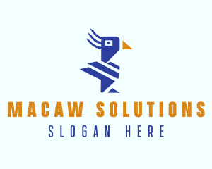 Hyacinth Macaw Bird logo design