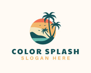 Tropical Beach Trees logo design