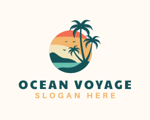 Tropical Beach Trees logo design