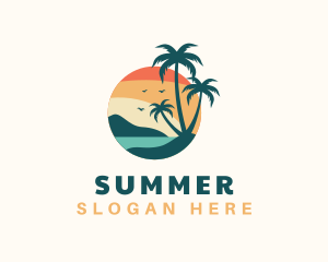 Tropical Beach Trees logo design