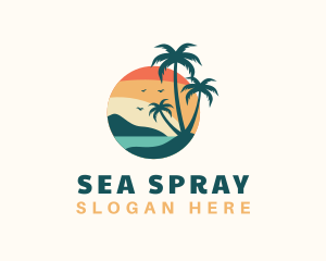 Tropical Beach Trees logo design