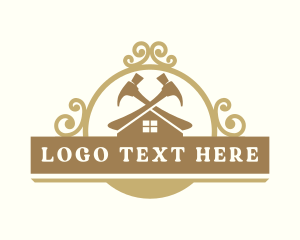 Tool - House Renovation Ornament Hammer logo design