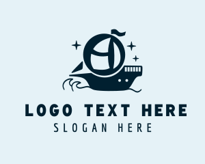 Boat - Blue Sea Sailboat logo design