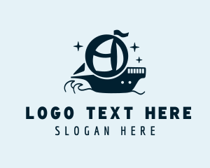 Raft - Blue Sea Sailboat logo design