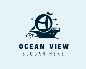 Blue Sea Sailboat logo design