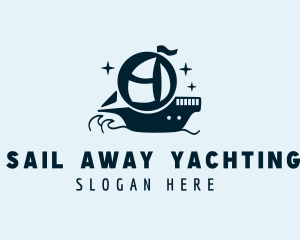 Blue Sea Sailboat logo design