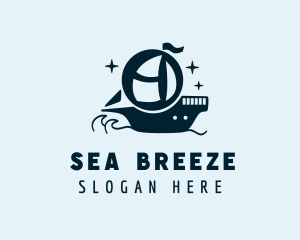 Sailboat - Blue Sea Sailboat logo design