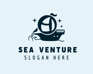 Boating - Blue Sea Sailboat logo design