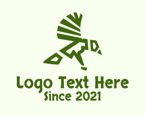 Mayan - Green Native Bird logo design