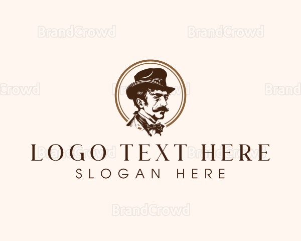 Gentleman Hat Portrait Logo