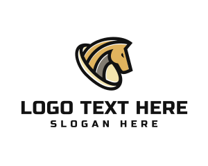 Equestrian - Golden Horse Equine logo design
