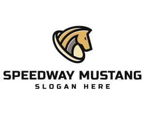 Mustang - Golden Horse Equine logo design