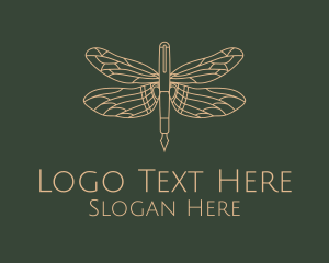 Insect - Dragonfly Fountain Pen logo design