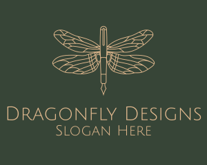 Dragonfly Fountain Pen logo design