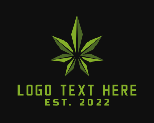 Smoking - Natural Marijuana Leaf logo design