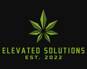 High - Natural Marijuana Leaf logo design