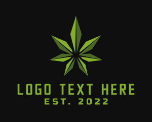 Weed - Natural Marijuana Leaf logo design