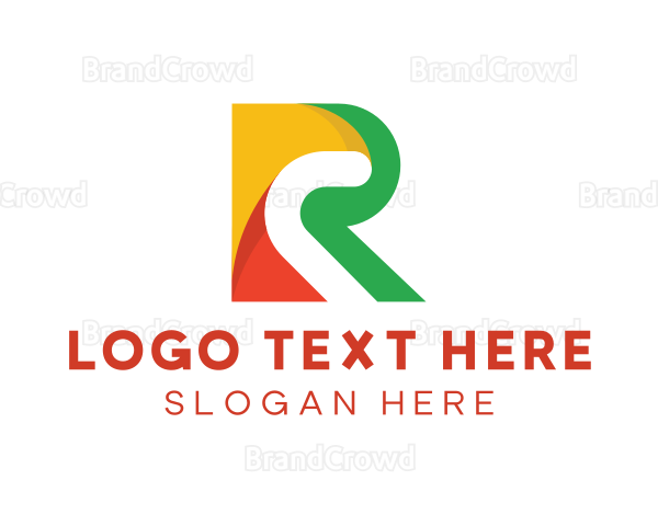 Colorful Letter R Stroke Logo
