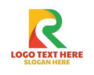 Printing Press - Colorful R Stroke logo design
