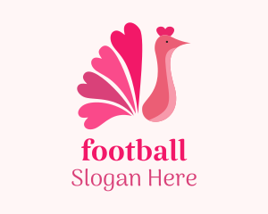 Pink Heart Peacock Logo