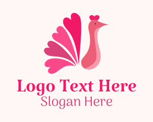 Pink Heart Peacock Logo