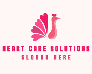 Pink Valentine Peacock logo design