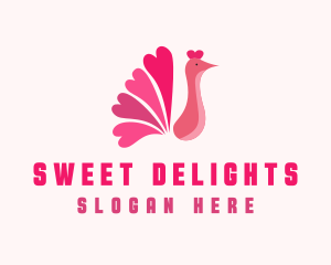 Pink Valentine Peacock logo design