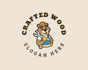 Bear Construction Carpenter logo design