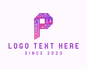Internet - Software Technician Letter P logo design