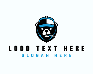 Hat - Bear Cap Tobacco logo design