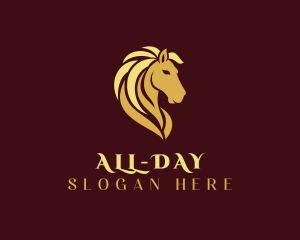 Gold Horse Stallion Logo