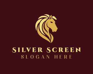 Gold Horse Stallion Logo