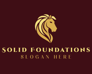 Gold Horse Stallion Logo