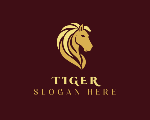 Gold Horse Stallion Logo