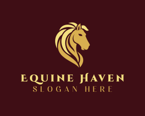 Gold Horse Stallion logo design