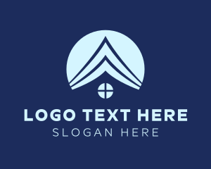 Subdivision - House Roof Construction logo design