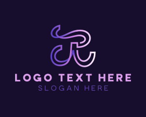 Ribbon Loop Letter R Logo